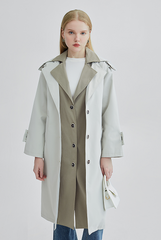 MSHI CLUB women's workwear windbreaker jacket female retro loose casual British wind in the long paragraph coat