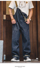Maden Cargo Salopette Homme Jumpsuit American Vintage Navy Overalls Spring And Autumn Denim Straight Leg Jeans Men's Trend Pant