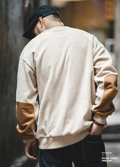 Maden Warm Fleece Sweatshirts For Men Polar Pullover Loose Splicing Jacket Casual Sweatshirarajuku Coat Sportswear Man Clothing