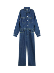 EIGHTHMONTH women's denim jumpsuit new suit thin high-waisted work jumpsuit