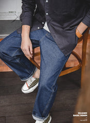Maden 2022 Cotton Men's Jeans Denim Pants Classic Clothes Overalls Straight Trousers for Men Baggy Jeans Wide Leg Denim