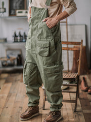 DIANHAI-Men's retro workwear straps pants loose casual jumpsuit suspenders pants long pants
