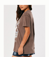 Hollister-Women's fashion loose print pattern T-shirt