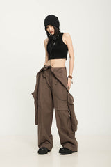 THELIGHT women's workwear vintage jumpsuit pants outdoor camping earth color mountain system