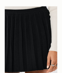Hollister-Women's trendy plus high waist pleated knitted half-body skirt winter new