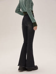 I'M ONE Women's retro slim and fashionable high-waisted denim micro-lab pants
