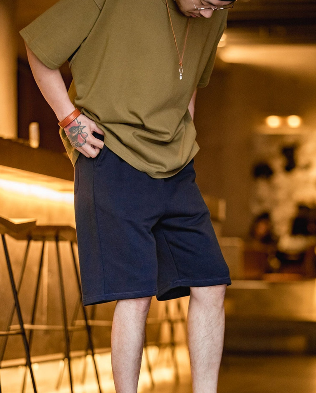 Maden 2022 New Summer Short Pants For Man American Retro Threaded Knit Shorts Straight Srawstring Athletic Sweatpants