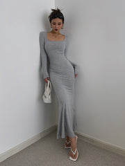 CannedPineapple fishtail dress slim and thin spicy girl long-sleeved dress