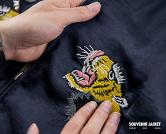 Maden Double Yokosuka Jackets For Men Japanese Retro Tiger Embroidered Jacket Non-iron Drape Jacket Coat Men Clothing