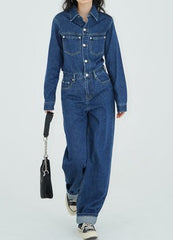 EIGHTHMONTH women's denim jumpsuit new suit thin high-waisted work jumpsuit