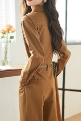Mo Han Yi Mei design sense of workwear waist female jumpsuit 2022 new fall commuting temperament hundred with thin