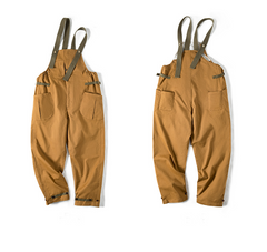 Maden 2022 New Men's Bib Pants American Vintage Loose Solid Jumpsuits Streetwear Multi Pockets Casual Suspenders Cargo Overalls