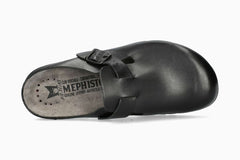 Mephisto Zaverio Fit Men Cork Sandals Black Leather Smooth Brand New w/ Box