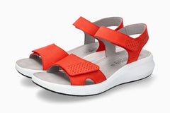 Mephisto Tany Women Sandals Red Leather Nubuck Brand New w/ Box