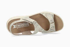 Mephisto Tiara Women Sandals Metallic Leather Reptile Print Brand New w/ Box