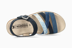 Mephisto Doria Women Sandals Blue Leather Nubuck Brand New w/ Box