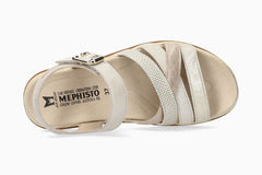 Mephisto Doria Women Sandals Beige Leather Pearly Effect Brand New w/ Box