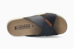 Mephisto Conrad Men Sandals Dark Blue Leather Nubuck Brand New w/ Box